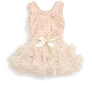 Popatu Baby Girls Ivory Ruffle Dress